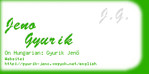 jeno gyurik business card